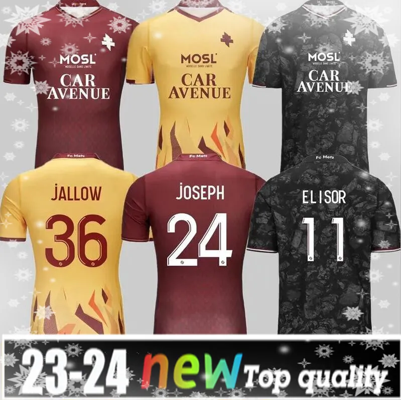 23 24 Футбольные майки FC METZ MIKAUTADZE JALLOW NIANE 2023 2024 maillot de foot MAZIZ UDOL YADE JOSEPH DANLEY SABALY дома в гостях 3-е футбольные майки VAGNER BOULAYA NIANE