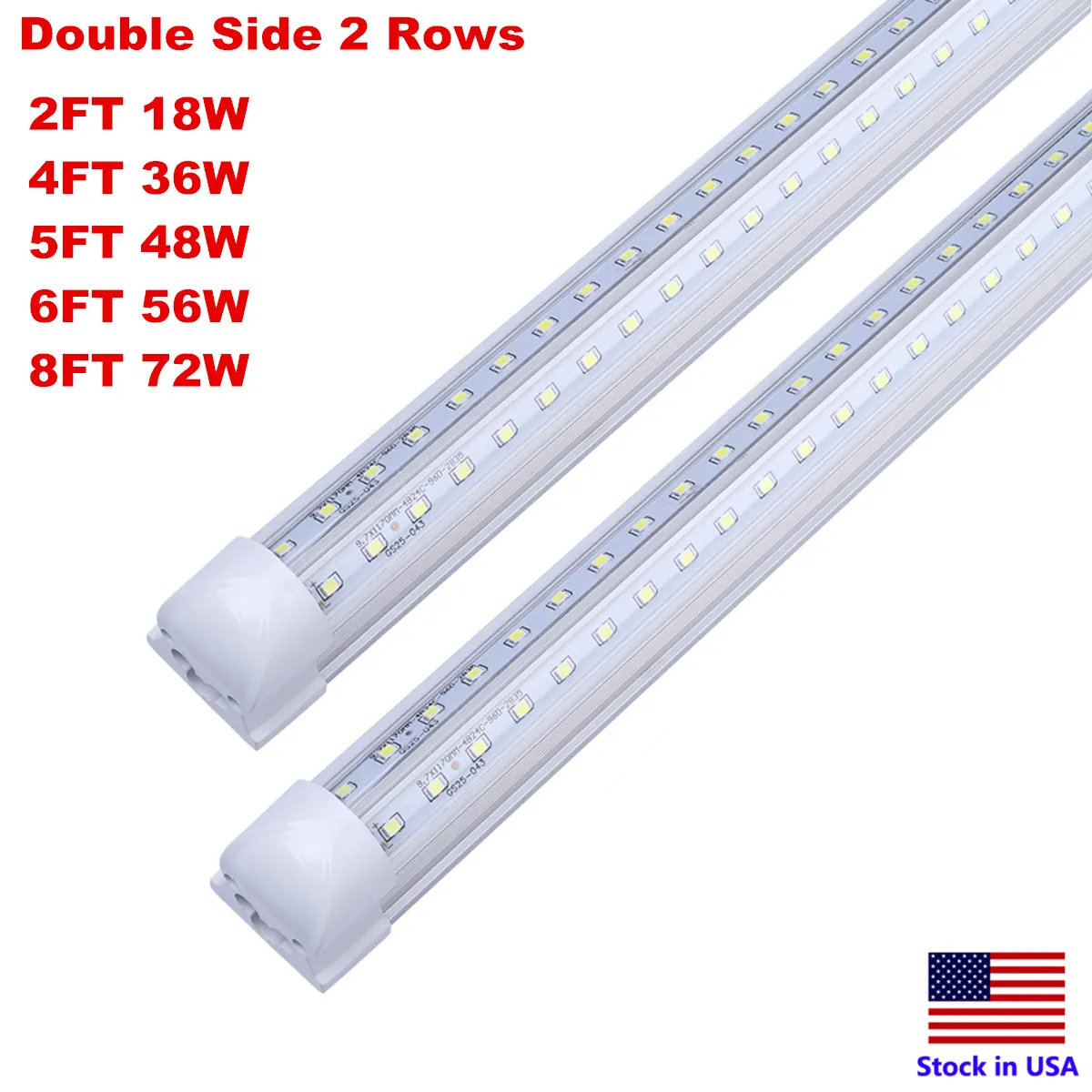 Linkable Shop Light Fixture 2 4 5 6 8 ft T8 LED Tube Integrate V Shape 4ft 8ft Fluorescent Light Replacement led light Fixture Warehouse Garage Lamp