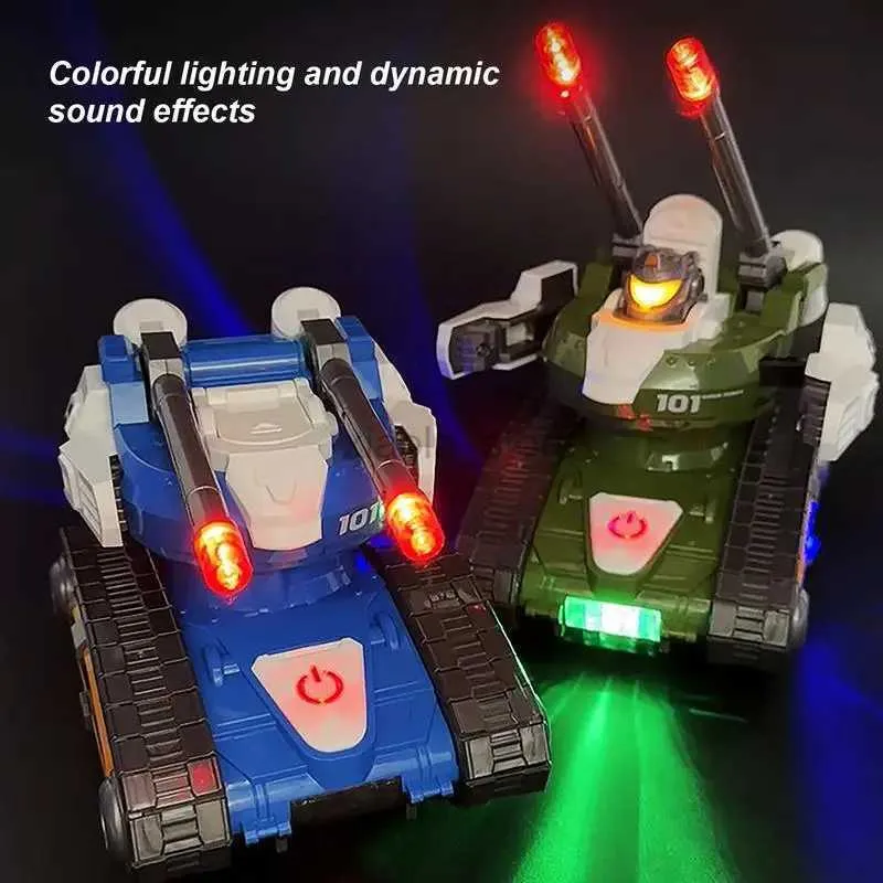 Transformation Toys Robots Transforming Toy Electric Tank Robot Inertiacollision Model Static Blocks Color Wheel Lamp Universal 2400315