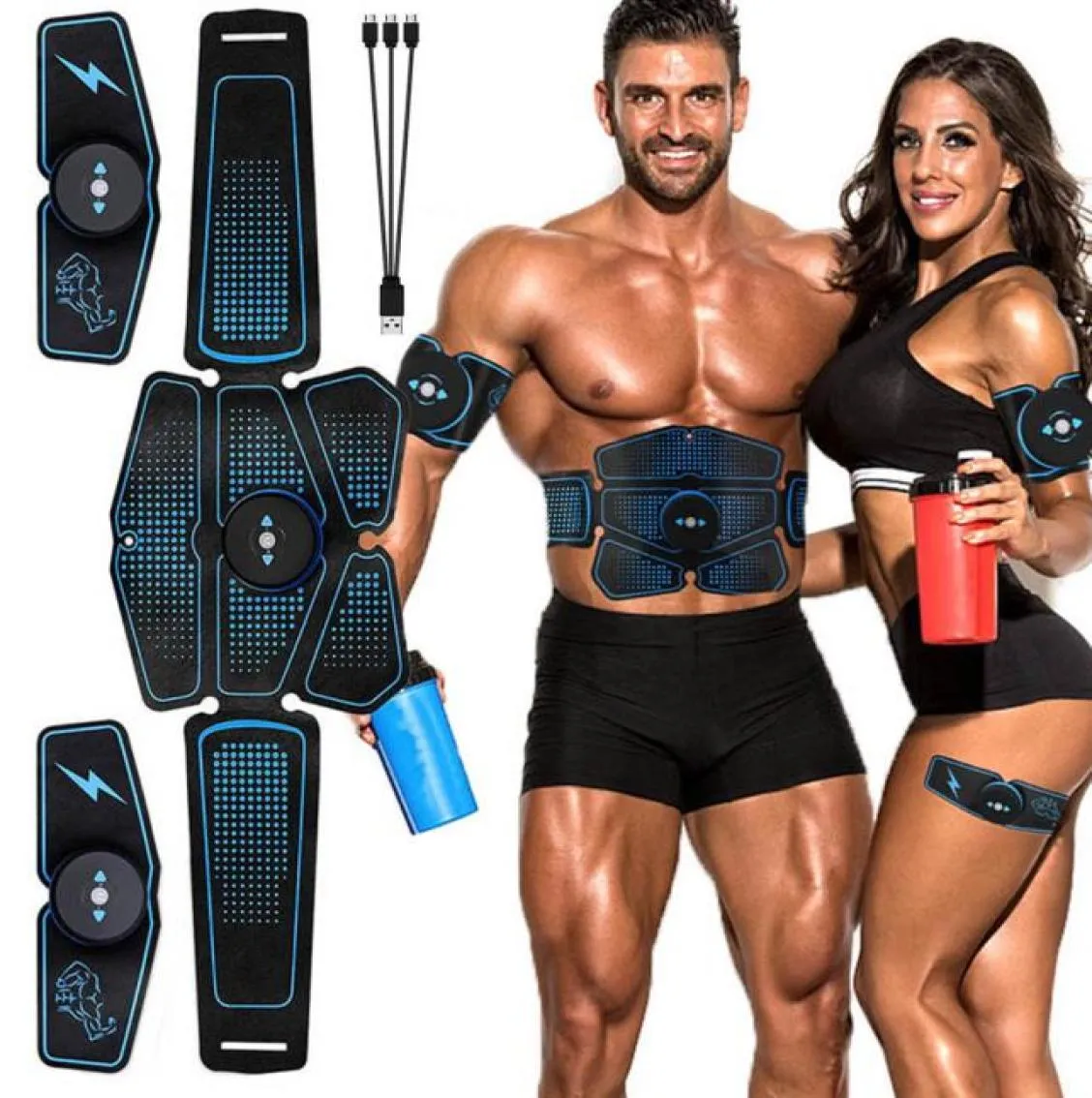 Estimulador de músculo abdominal treinador EMS Abs Equipamento de fitness Equipamento de treinamento de músculos Eletroestimulador Toner Exercício em casa Gym1731099