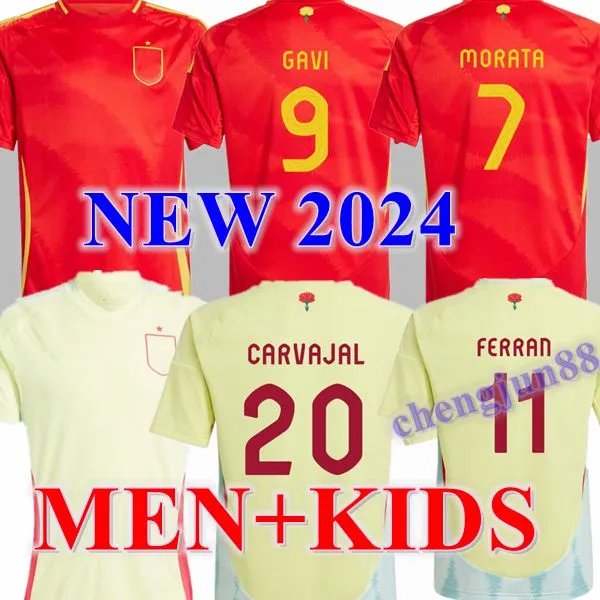 2024 2025 España camisetas de fútbol Pedri Lamine Yamal Pino Merino Rodrigo Sergio M.asensio Ferran Hombres Niños Kit Hermoso Redondo Caldentey 24 25 Camiseta de fútbol