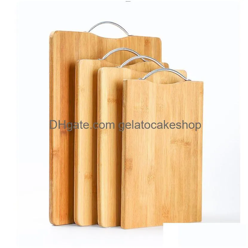 Chopping Blocks Chop Thick Strong Bamboo Wood Cutting Board Pad Baby Food Classification Bread Vegetables Fruit Cut Kitchen Drop Del Dhoxd