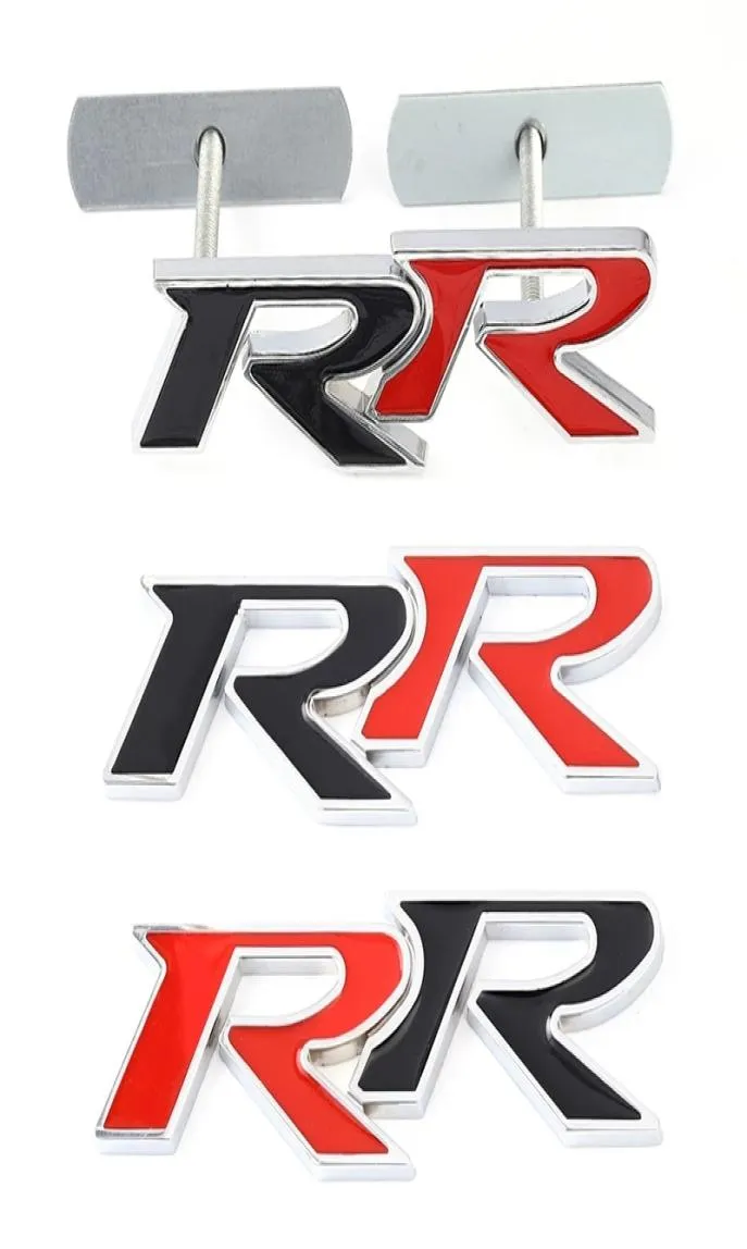 För Honda RR Civic Mugen Accord Crv City HRV Fit Jade 3D Metal RR Logo Car Modification Sticker Grille Emblem Trunk Badge Decals7731449