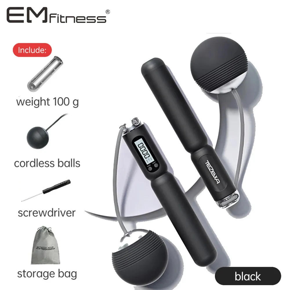 Bezdroczny elektroniczny pomijanie liny Fitness Porder Skiping Smart Jump Rope z LCD Ekran zliczanie prędkości Pomijanie licznika pomijającego 240304