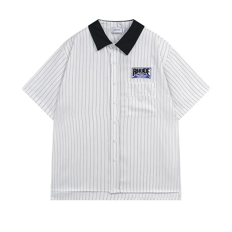 DHgate.com:23SS Classic Rhude Shirt Summer Heavy Fabric Couple 
