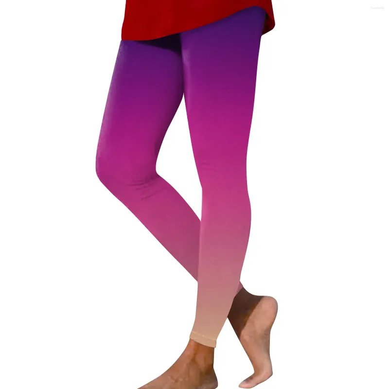 Женские брюки градиентного цвета, леггинсы, модные трендовые уличные облегающие девятиминутные домашние эластичные плотные брюки для йоги и фитнеса