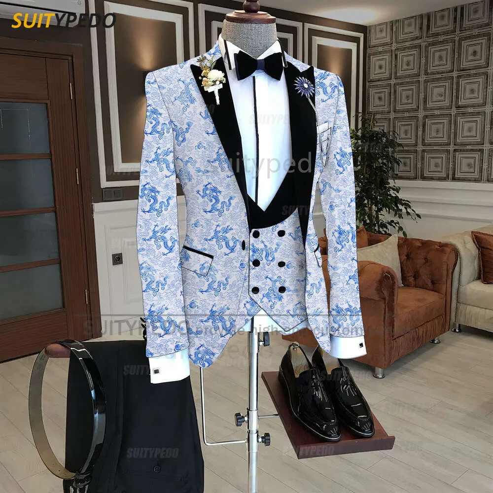 strapless open back dress Suit for Men Three Piece Men Suit Wedding Party Suit Slim Fit One Button Suit Gift for Men Elegant 36 / 30
