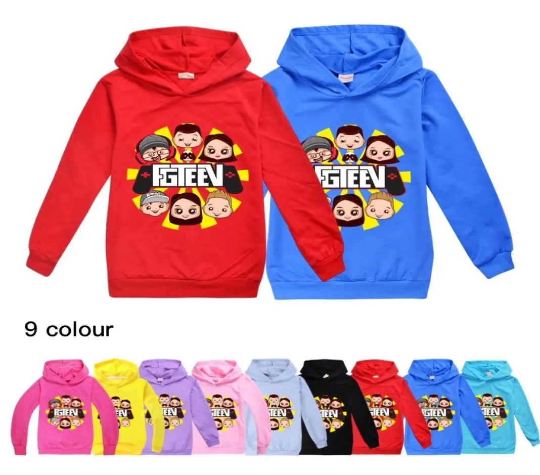 2020 vêtements pour grands enfants FGTEEV actifs garçons à capuche coton filles haut dessin animé plein printemps enfants t-shirt petites filles vêtements 1008437476