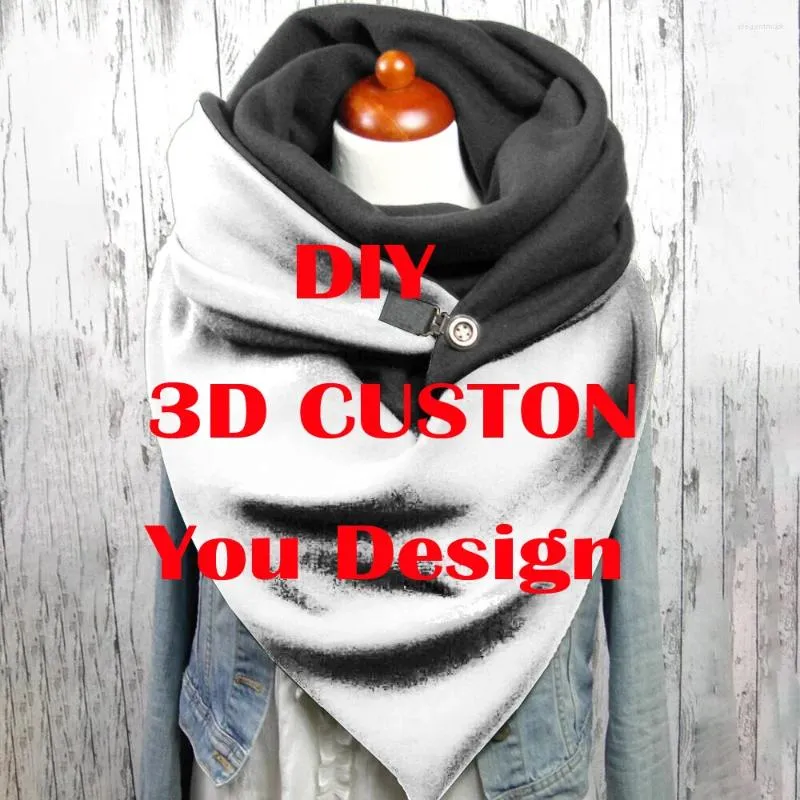 Halsdukar mcdv diy anpassad design 3d tryckt höst och vinter casual halsduk sjal för kvinnor droppe