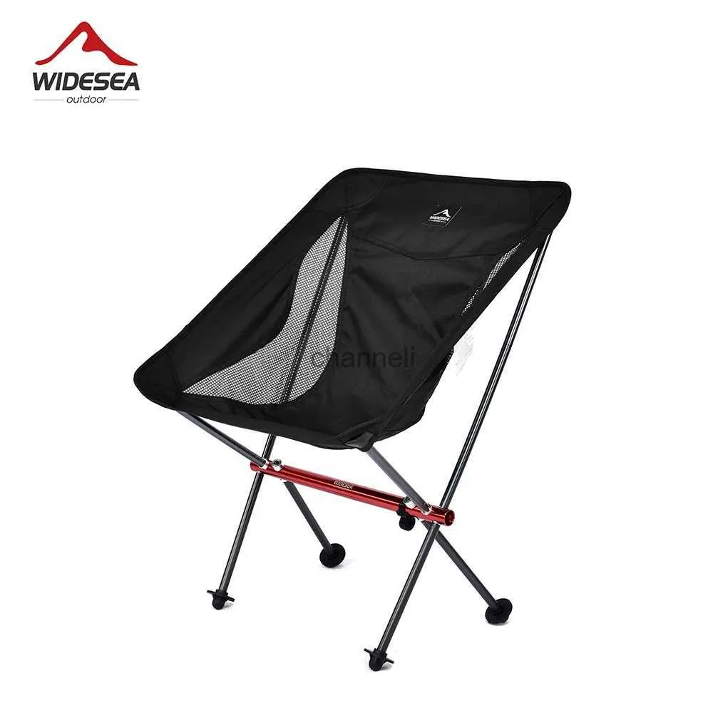 Camp Furniture Widesea Folding Camping Chair Detachable Tourist Outdoor Beach Furniture Chaise Longue Moon Chairs for Fishing Travel Picnic YQ240315