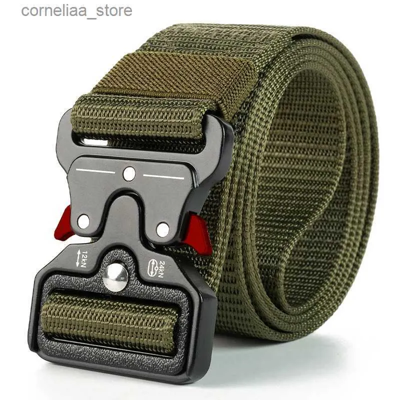 Belts Genuine tactical belt quick release outdoor military belt soft real nylon sports accessories men and women black beltY2405