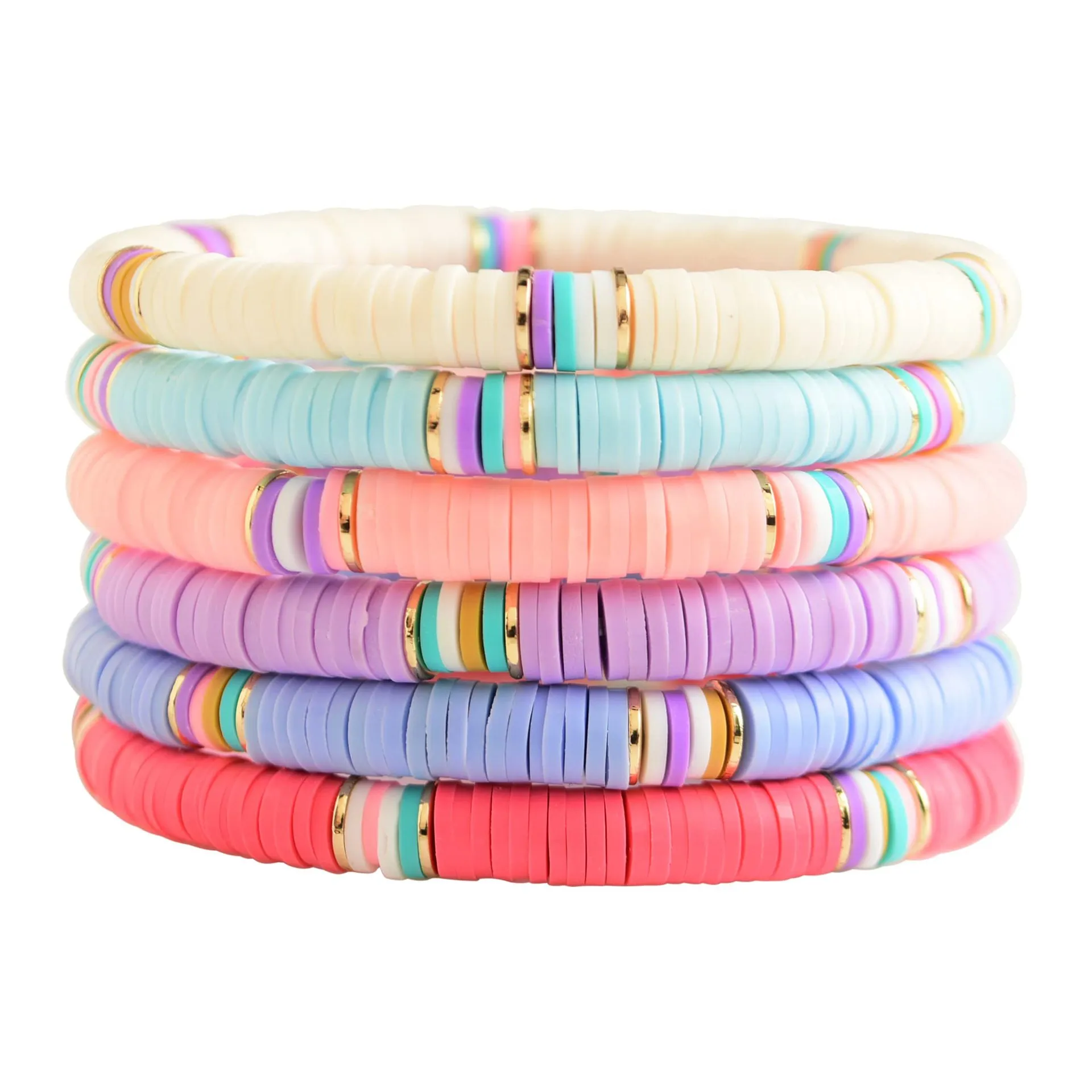 Lot De 8 Bracelets Bohémiens En Perles Élastiques - Doré, Noir, Marron - Unisexe Pour L'Été