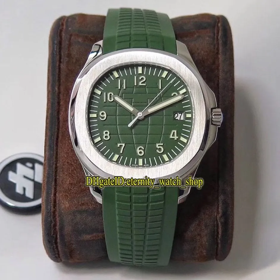 ZF TOP Wersja Aquanaut 5168G-010 Zielona tarcza Cal 324 SC Automatyczne mechaniczne 5168 Męskie zegarek Sapphire Case Guma luksusowa SPO307J