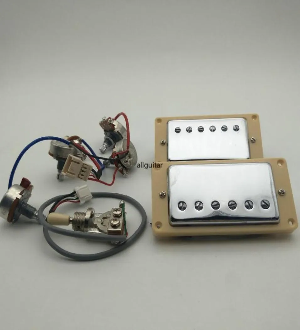 50S Alnico Humbucker Gitar Pikapları Alnico5 1c Örgülü Kalkan Elektro Gitar Pikapları Kablolama Gitar Parçaları8977801