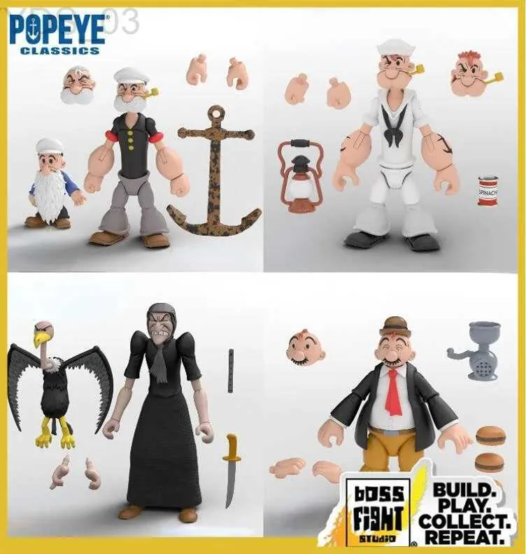 Anime Manga Originele Bfs Popeye Figuur The Sailor Man Popeye Vader Wimpy Sea Hag Anime Action Figures Collectie Beeldje Model pop Speelgoed YQ240315