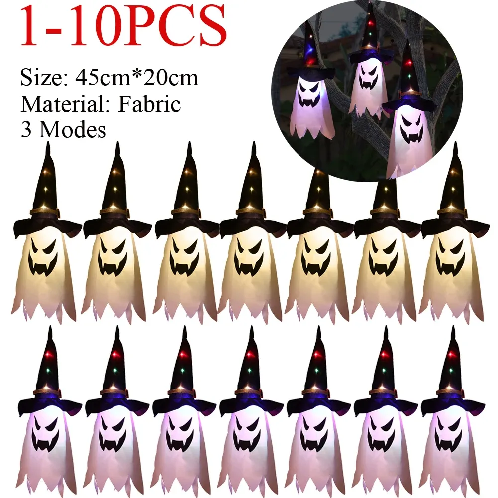 Cappelli 110pcs Halloween LED Luce lampeggiante appeso Ghost Halloween Party Vesti