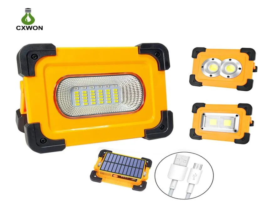 Portabla solarbetsljus 30W COB USB -uppladdningsbar LED -ljus Power Bank Emergency Security Magnet Flood Lights for Camping Fishin6785376