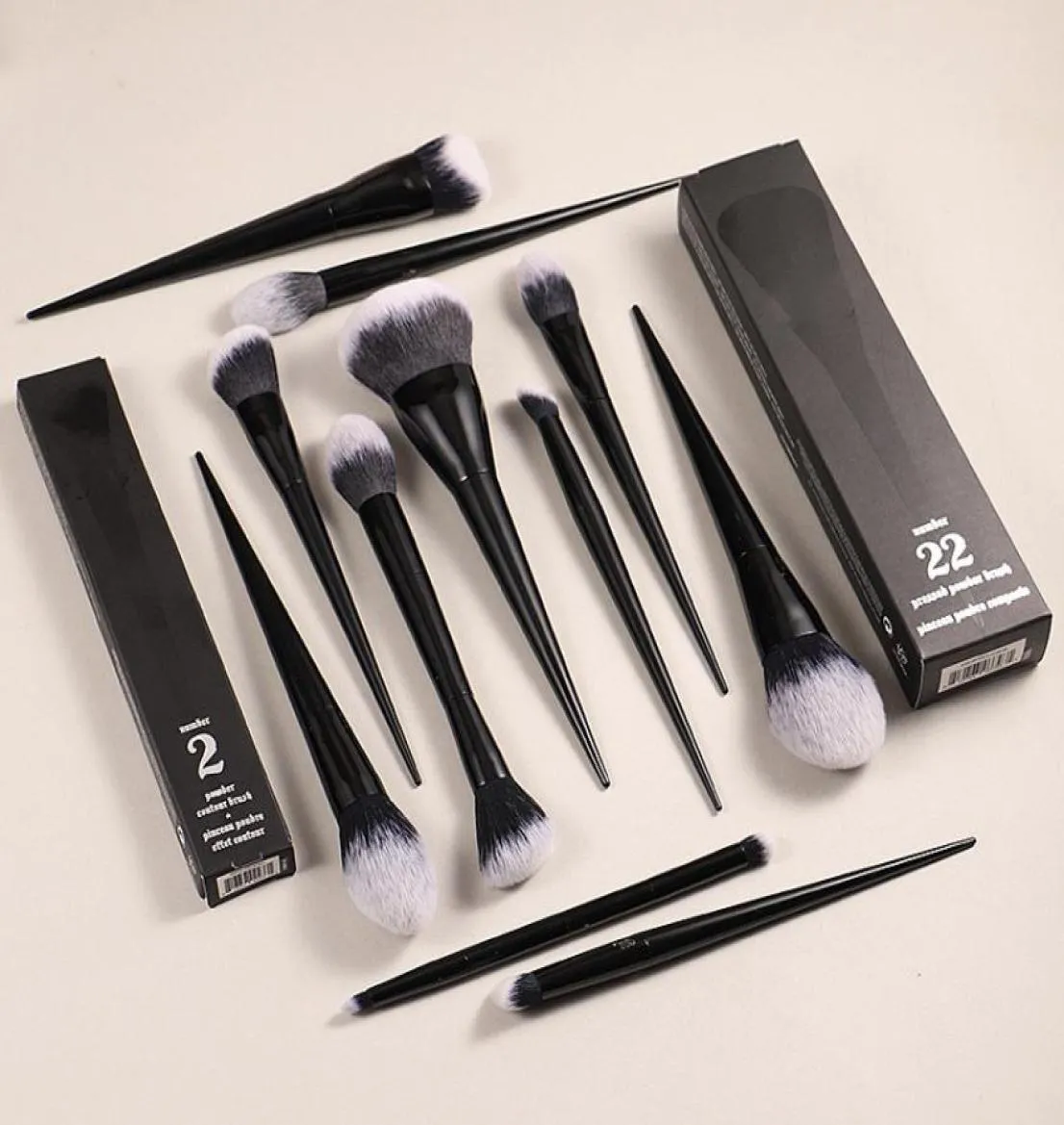 Kvd11pcs conjunto de pincéis de maquiagem 10 20 25 35 40 1 2 4 22 shadelight lockit borda pó fundação corretivo sombra de olho beleza tool6275357