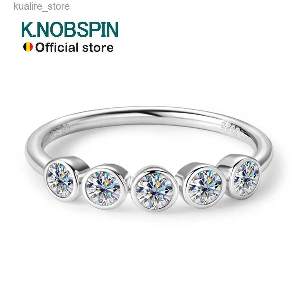 Clusterringen KNOBSPIN D VVS alle Moissanite ringen voor vrouwen bubbels klassieke verlovingsring met certificaten 925 sterling zilveren ring L240315