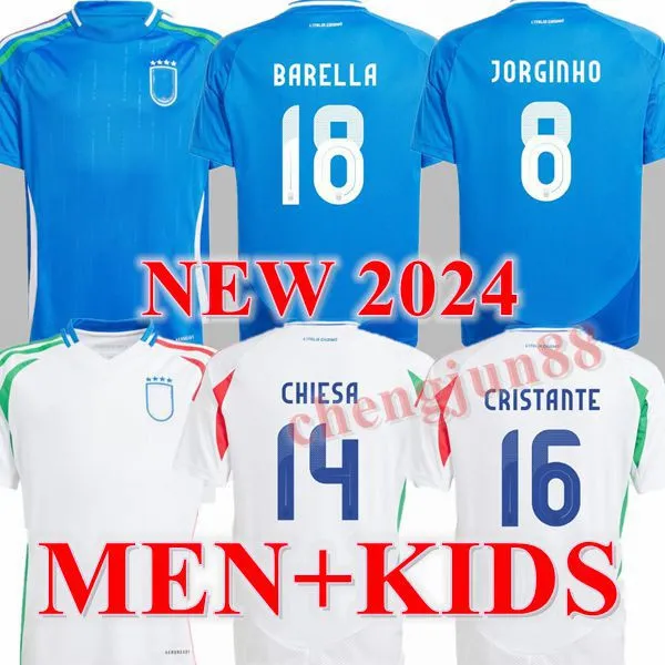 23 24 25 25 Italia Chiesa Soccer Jerseys 2024 Home and Away Włochy Raspadori Verratti Barella Totti Lorenzo Politano Specjalny mundur piłkarski miretti