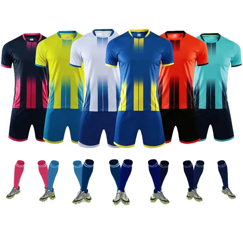 Survêtement Football Uomo Bambini Maglie da calcio Set Kit Uomo bambino Futbol Uniformi da allenamento Abbigliamento sportivo di squadra fai da te 240320