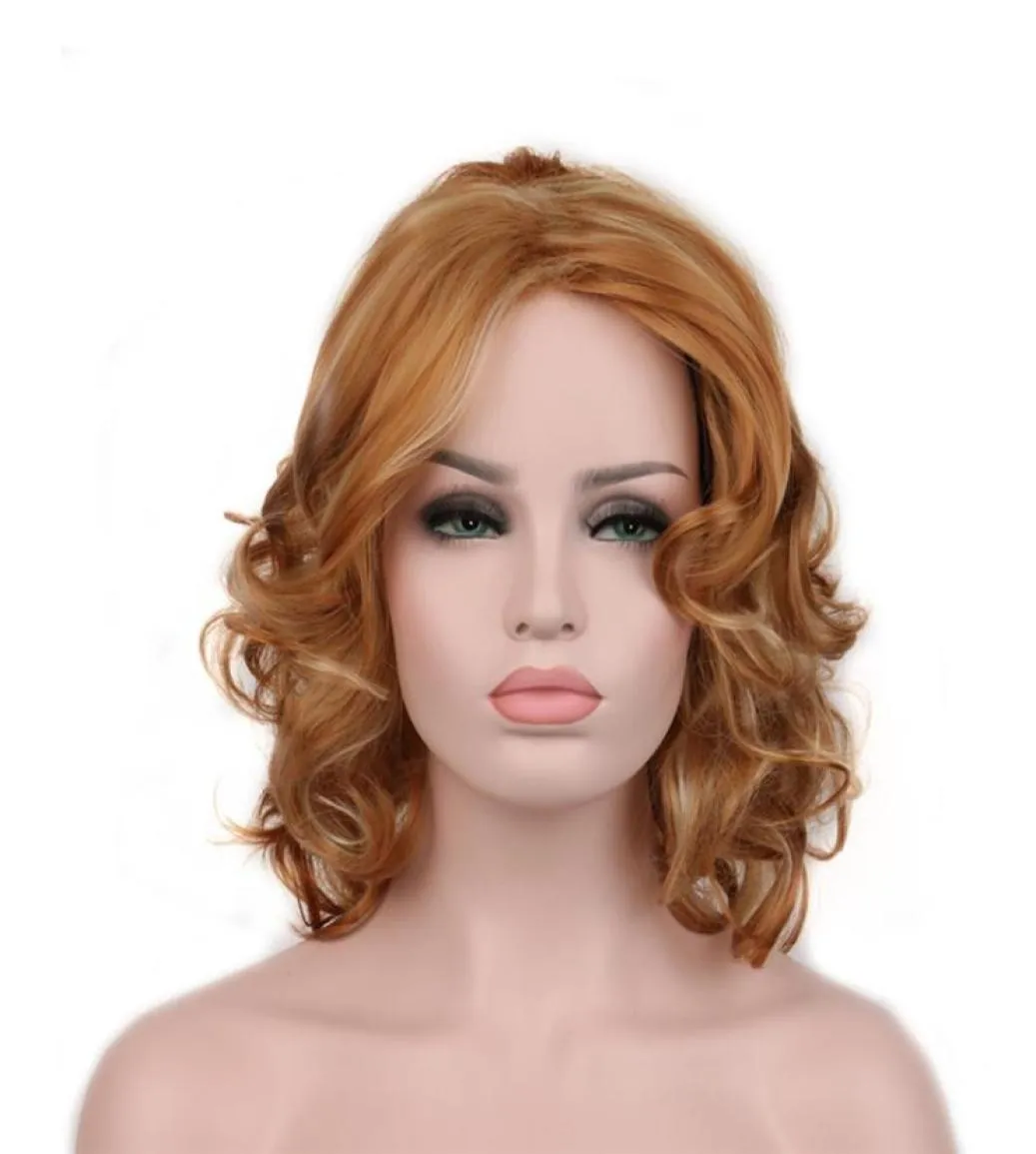 Wig American Blonde Curly Short Blonde Mixed Adult Costume Accessory Novelties6645334