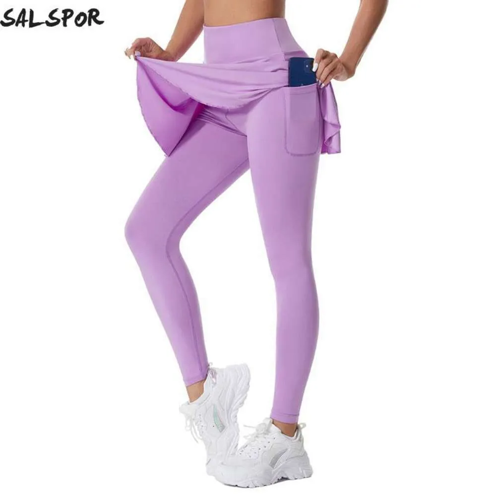 Lu Align Lemon with Pocket Women's Tennis Skirted High Quick-drying Sports Skirt Elastic Hip Lifting Fiess Leggings Jogger Gym Sport 2024