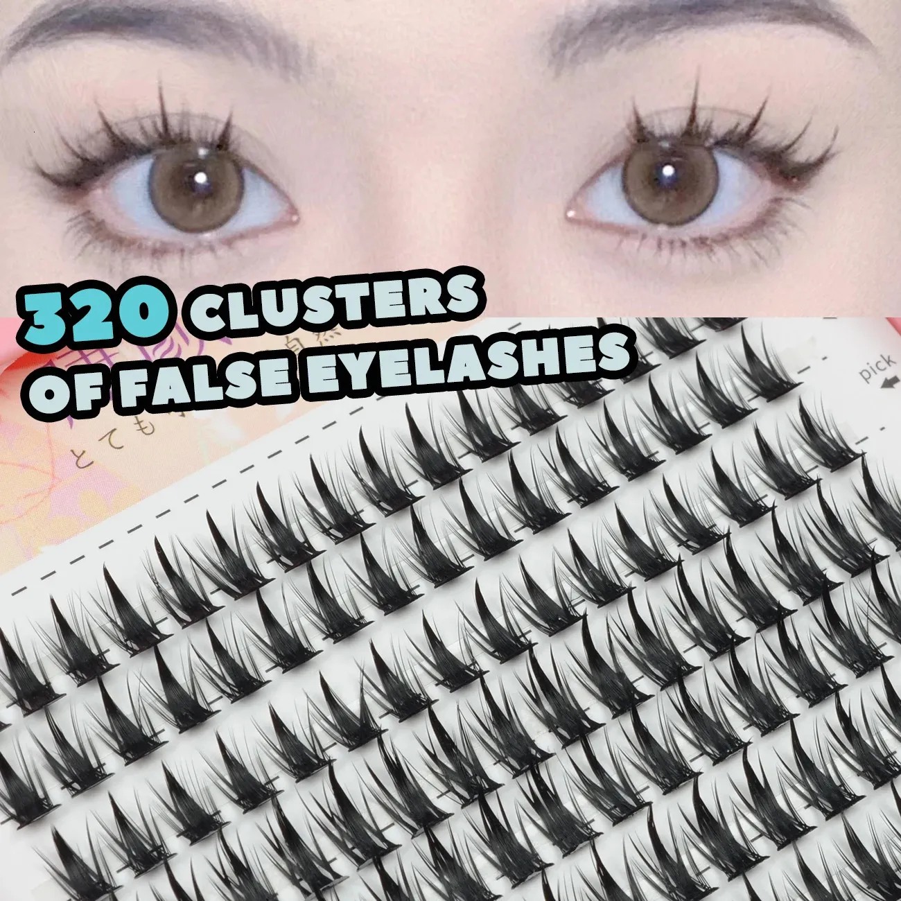 Nepwimpers 320 Clusters Individuele Wimpers Gemengde Lengte Wimperboek Zachte Natuurlijke Look Oog Koreaanse Leuke Make-up 240305