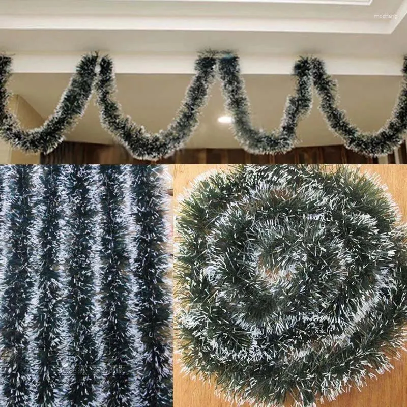 Juldekorationer 2m PVC Dark Green Ribbon String för Xmas Tree Decoration Hanging Wall Ornament 2024
