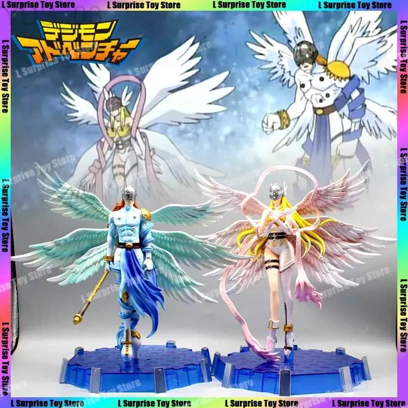 Anime Manga 28cm Digital Monster Figure Angemon Angewomon Anime Action Figures Model Statue Figuras Figuarts Figurine Gifts Toys YQ240315