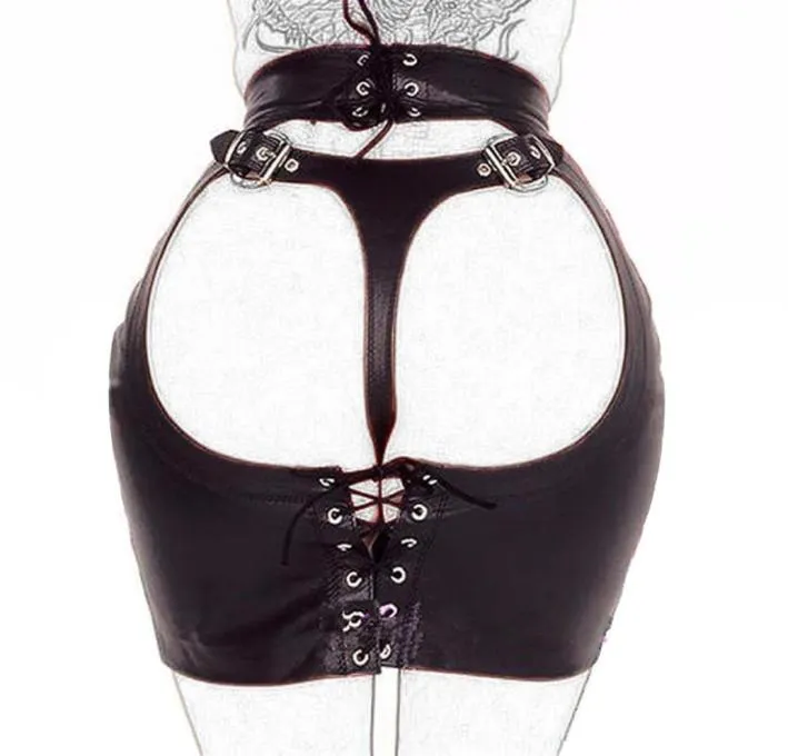 Domi noir pu érotique robe fétiche mini jeu adulte jupe porno sexe bdsm bondage femmes sex toy y2004119834163