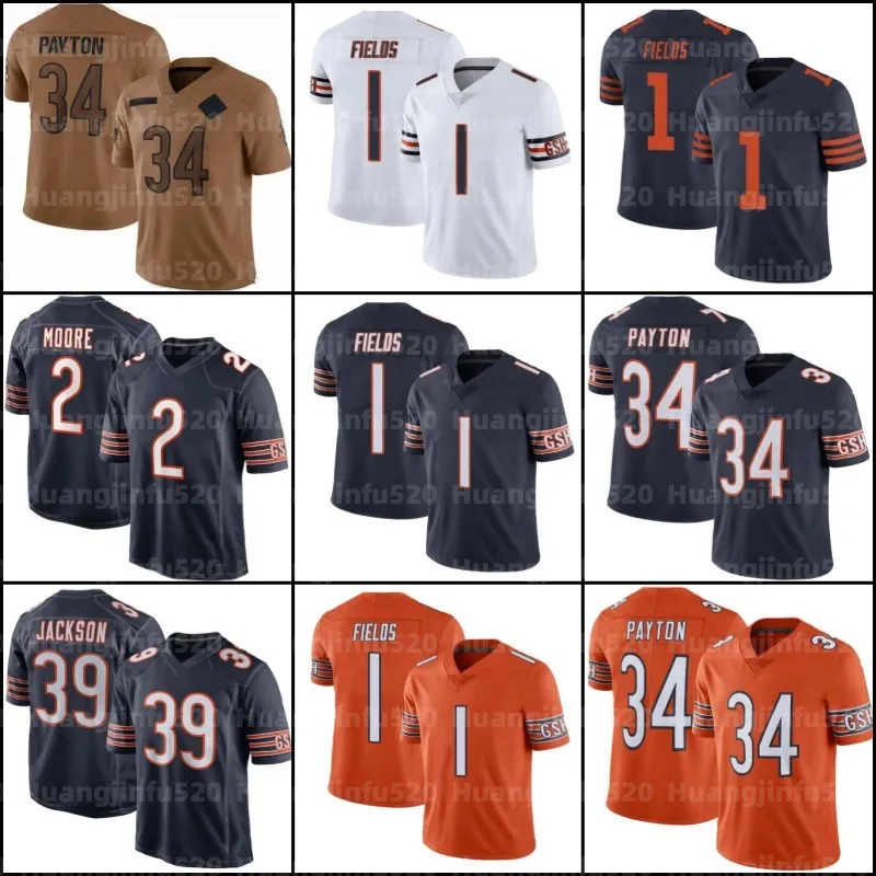 13 Caleb Williams DJ Moore voetbalshirt Darnell Wright Walter Payton Jaquan Brisker Cole Kmet Brian Urlacher Robert Tonyan Roschon Johnson Swift