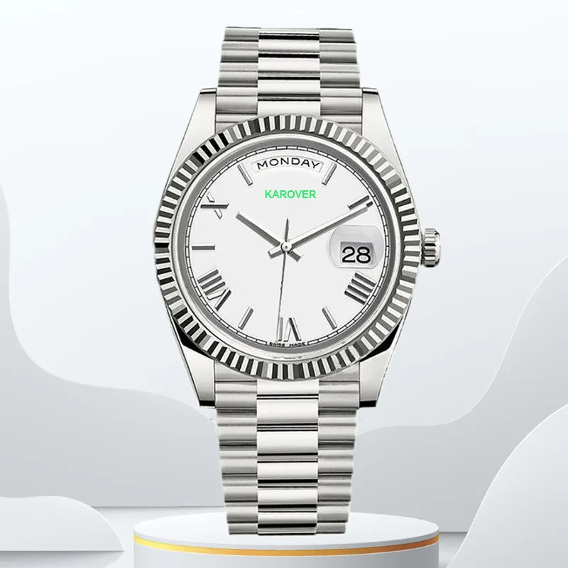 Zegarek dla projektantów man AAA Watches 40 mm zielony wybieranie automatyczny ruch mechaniczny 904L Stal nierdzewna klasyczne zegarki szafirowe z projektantami pudeł Wodoodporne