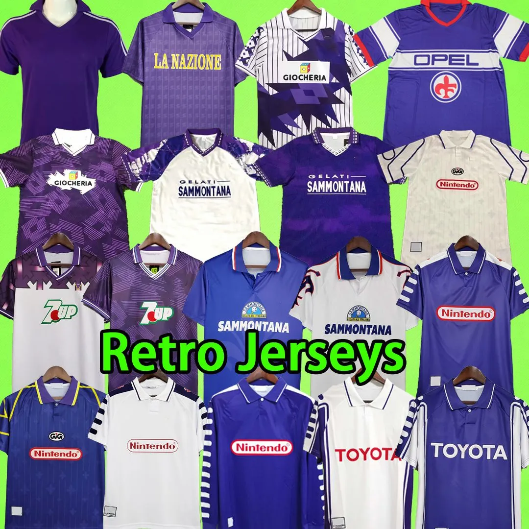 1998 1999 Retro Classic Fiorentina Soccer koszulka Bluza 1989 90 91 92 93 95 96 97 98 99 BATISTUTA R.BAGGIO DUNGA RETRO FIORENTINA Piłka nożna Chandal Futbol