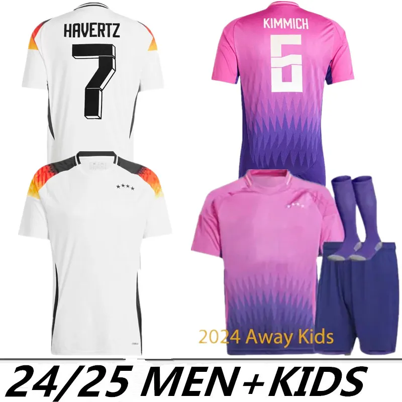 24 25 Havertz Brandt Sane Futbol Forması 2024 Euro Kupa Almanya Milli Takım Futbol Gömlek 2025 Erkek Çocuk Kiti Set Eve Beyaz Uzak Mor Gnabry Muller Hofmann Kimmich