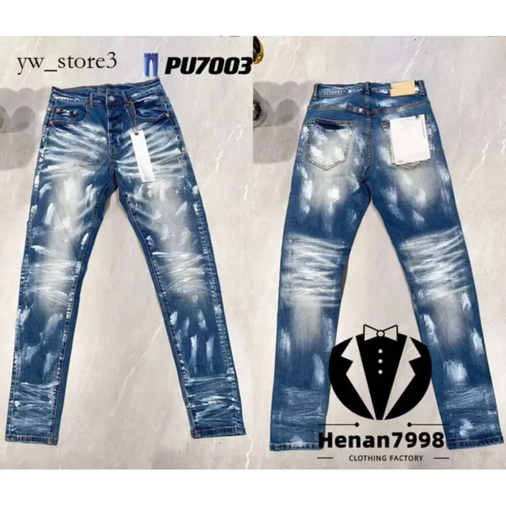 Jeans viola Jeans di marca viola Jeans firmati Jeans da uomo Uomo Ginocchio Skinny Dritto Taglia 28-40 Moto Trendy Lungo buco dritto High Street Denim Viola Marca 708