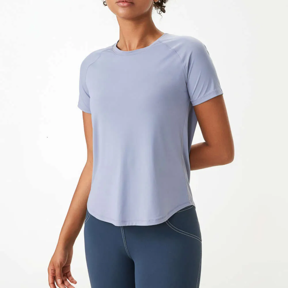 Lu Align Lemon T-Shirt, atmungsaktiv, locker, für Damen, Yoga, kurzärmelig, Tanktop, einfarbig, Nylon, schnell trocknend, Sport-Laufweste, Damen-Sweatshirt