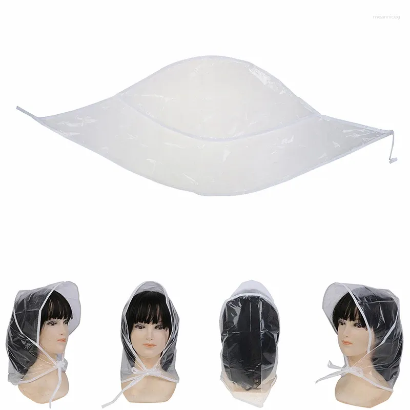 Yağmurluk 1 adet Saç Modeli Yağmur Şapkası Plastik Kaput Kadınlar ve Lady Clear