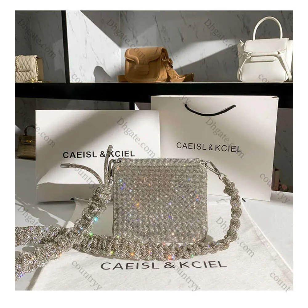 TOTES Çantalar Lüks Tasarımcı Crystal Shiny Rhinestones Diamond Akşam Debriyaj Çöp Bling Dokuma Omuz Kayışı Partisi Messenger 221103