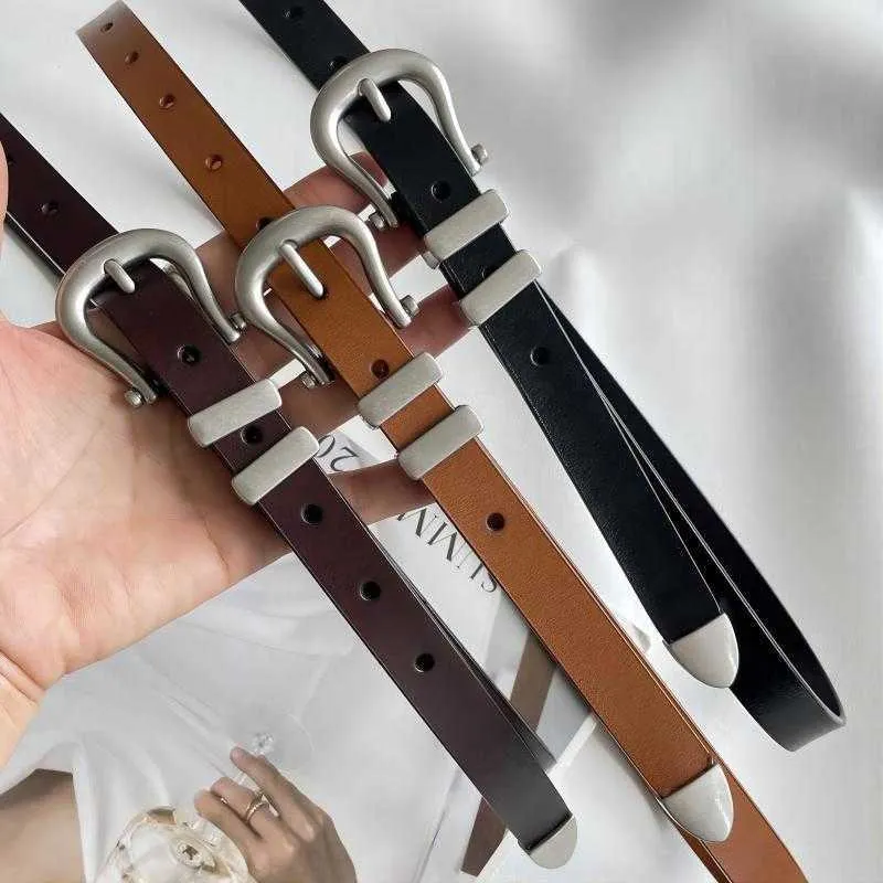 Kleine veelzijdige tailleriem heren dames in Instagram-stijl, koeienhuid lederen riem, gegolfde knappe jonge Koreaanse versie, trendy tailleriem, vriendje 240315