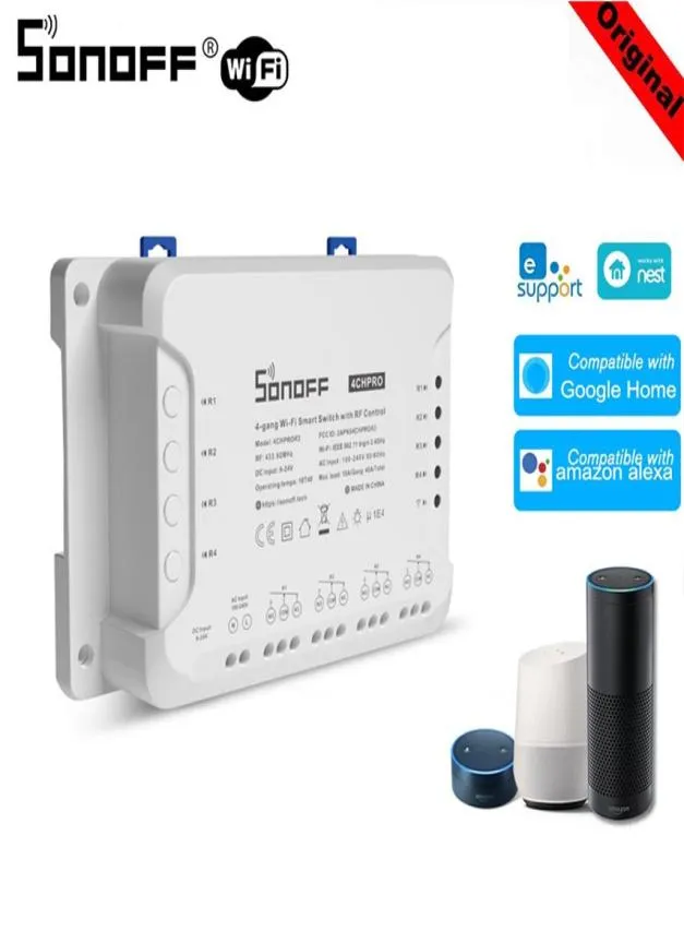 Sonoff Smart Home Control Wireless WiFi Switch Timing Remote Controller för fläkt -TV -gardinarbete med Alexa Google Ewelink App Modu8411258