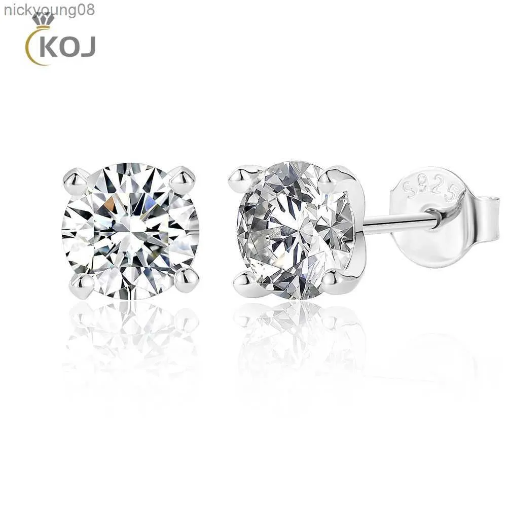 Charm Koj 1.0 karat 5mm Moissanite Gemstone Stud örhängen för kvinnor solid 925 Sterling Silver Fine SMEEXKE MED CIVERCATEL2403