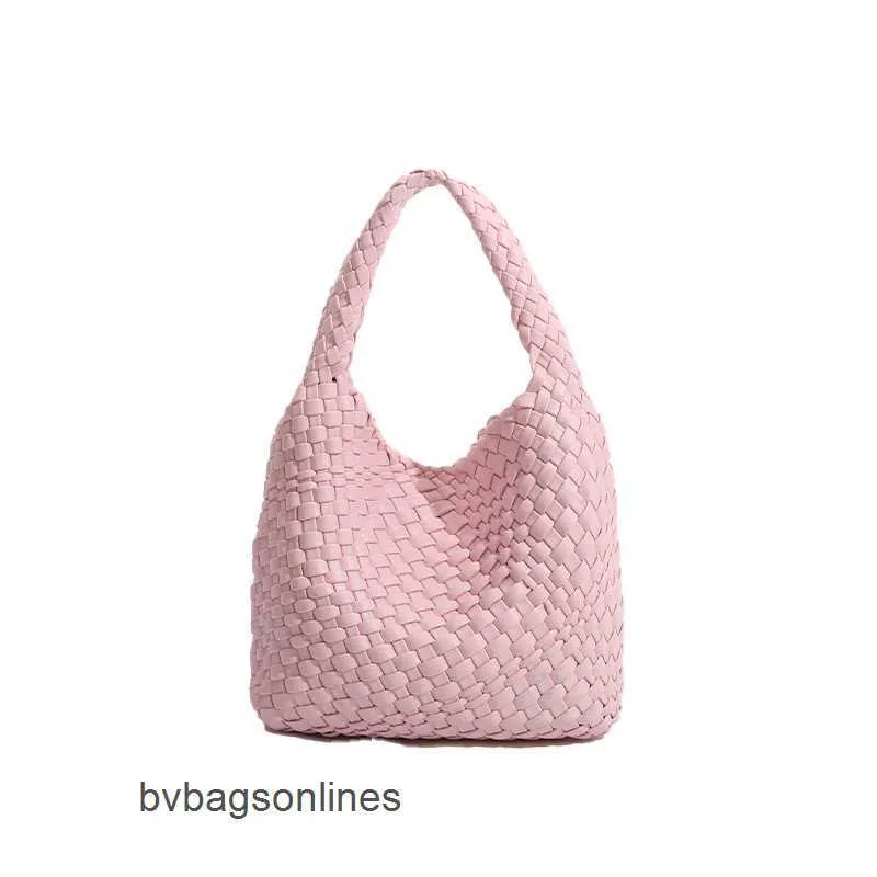 Original Bottegs Venetas Arco Tote Bag Small Single Wrist Soft Leather Woven One Shoulder Capacity Mother and Child Water Bucket Lazy Wind Shopping Travel Han W786