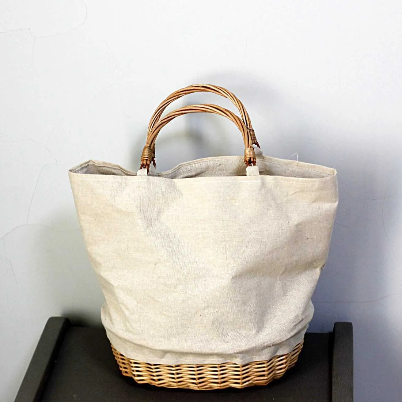 Grass Woven Hemp Cloth Splicing Bag, Rattan Woven Bag, Handheld Hemp Cloth Bag, Woven Bag, Handheld 240315