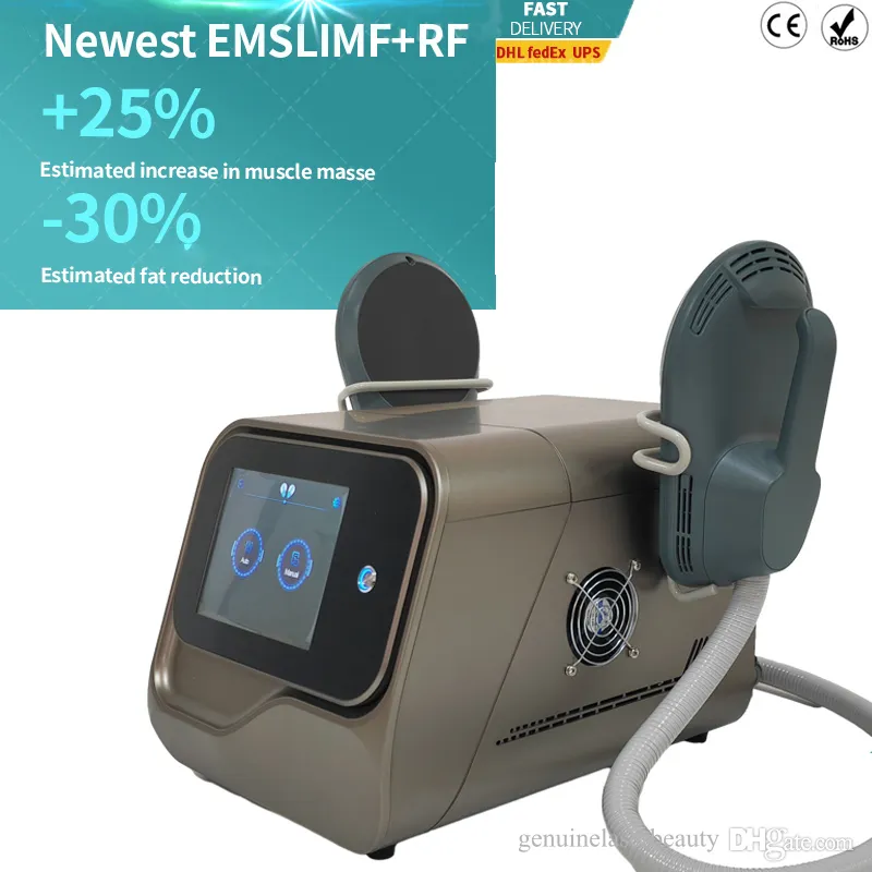 Emslim Body Sculpt Machine Electro Muscle Stimulation EMS RF Skin åtdragning Hiemt Fat Reduction Machines 2 Handtag