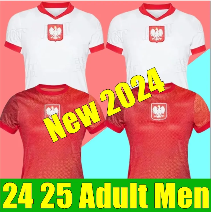 2024 2025 Neue Polen Lewandowski Fußballtrikots Polonia 23 24 KRYCHOWIAK GROSICKI Zielinski Milik Zalewski Szymanski Polnisches Fußballtrikot Herren Kinderset