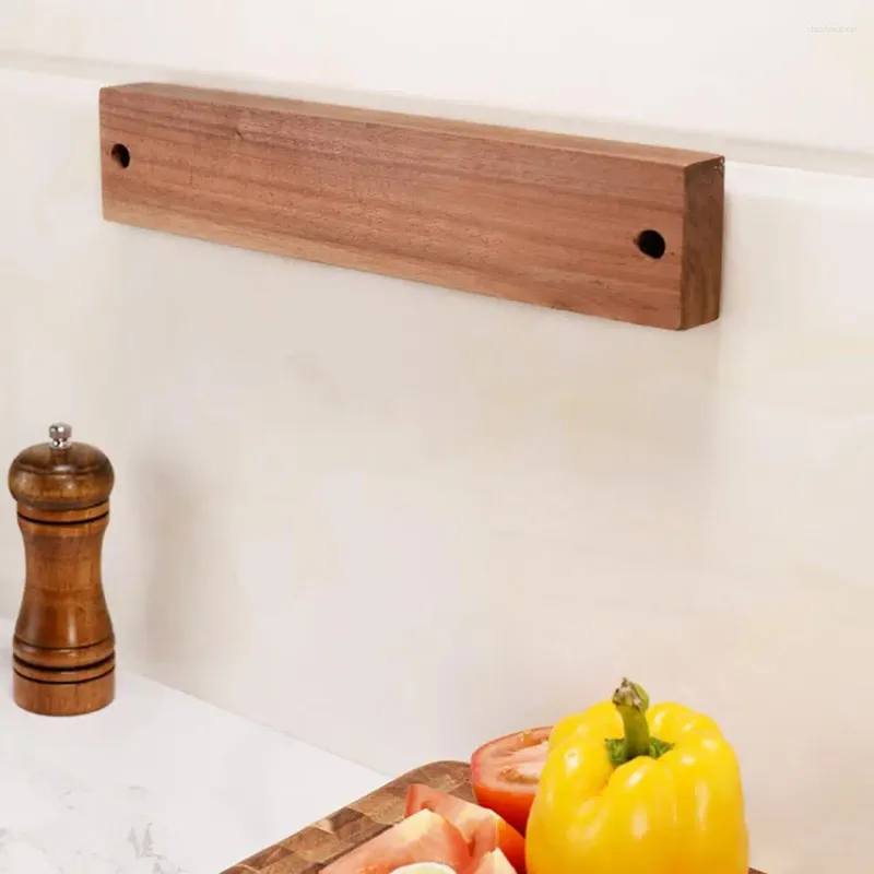 Kitchen Storage Wooden Cutter Holder Wood Organization Magnetic Space-saving For Utensil Key