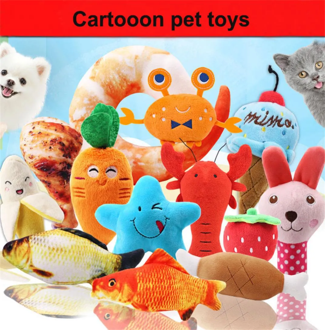 Cartoon Pet Plush Toy Animal Fruit Bone Dog Toys Sound Pet Dog Cat Plush Toys Pet Product will och Sandy5000724