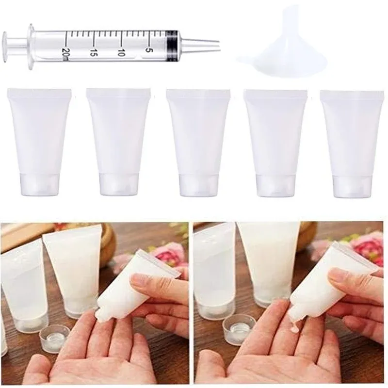 Frascos 100pcs ~ 10pcs 8 ml mini tubo de viaje vacío cosmética cosmética recipiente de loción de crema de mano pequeña botella