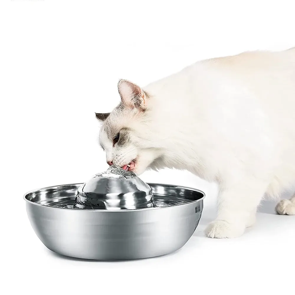 Fournitures en acier inoxydable pour animaux de compagnie fontaine à boire chien chat fontaine d'eau pour chats petits chiens 2L fontaines automatiques ultrasilencieuses abreuvoir pour chat